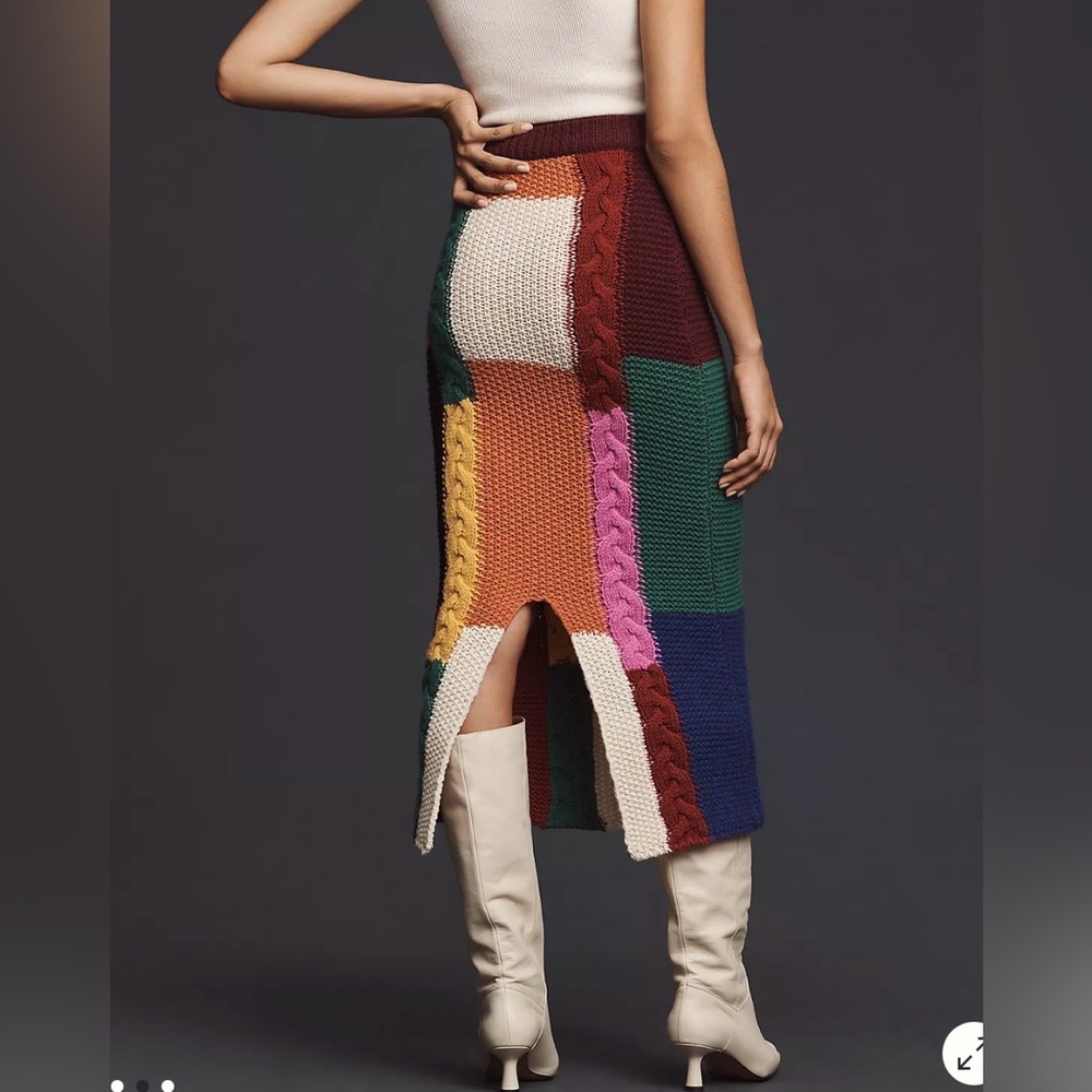 RHODE Reilly Colorblock Cable Midi Skirt - Picture 3 of 9